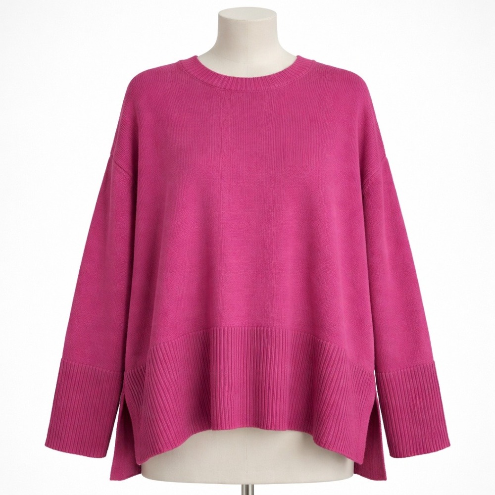 Gap Y2K Ribbed 100% Cotton Crewneck Sweater Size M Pink Romantic Heavyweight‎